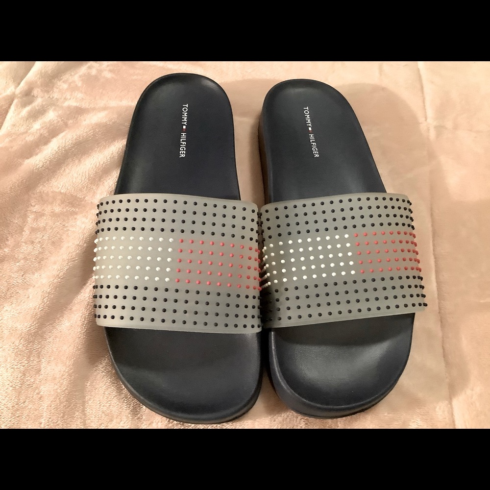 Women’s Tommy Hilfiger Navy Clear Slip-On Slides